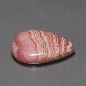 23,85 ctw natürlicher mehrfarbiger Rhodochrosit, Birnenform, Lichtundurchlässig