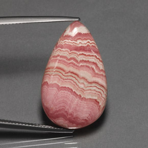 23,85 ctw natürlicher mehrfarbiger Rhodochrosit, Birnenform, Lichtundurchlässig