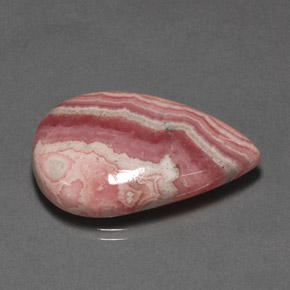 32,62 ctw natürlicher mehrfarbiger Rhodochrosit, Birnenform, Lichtundurchlässig