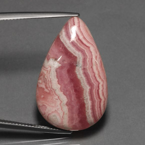32,62 ctw natürlicher mehrfarbiger Rhodochrosit, Birnenform, Lichtundurchlässig