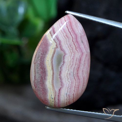 18.43ct Natürlicher Mehrfarbig Rhodochrosit, Birnenform, Lichtundurchlässig
