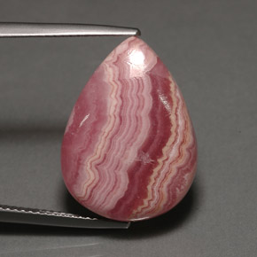 18,30 ctw natürlicher mehrfarbiger Rhodochrosit, Birnenform, Lichtundurchlässig