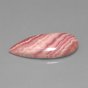 12,16 ctw natürlicher mehrfarbiger Rhodochrosit, Birnenform, Lichtundurchlässig