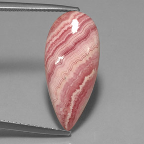 12,16 ctw natürlicher mehrfarbiger Rhodochrosit, Birnenform, Lichtundurchlässig