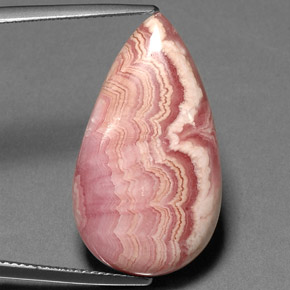 22,38 ctw natürlicher mehrfarbiger Rhodochrosit, Birnenform, Lichtundurchlässig