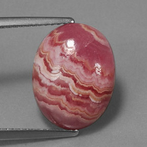 7,26 ctw natürlicher mehrfarbiger Rhodochrosit, Oval Schliff, Lichtundurchlässig