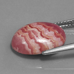 7,26 ctw natürlicher mehrfarbiger Rhodochrosit, Oval Schliff, Lichtundurchlässig