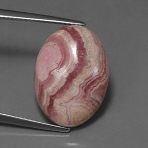 13,31 ctw natürlicher mehrfarbiger Rhodochrosit, Oval Schliff, Lichtundurchlässig