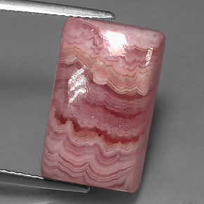 15,96 ctw natürlicher mehrfarbiger Rhodochrosit, Baguette, Lichtundurchlässig