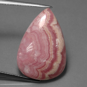 15,92 ctw natürlicher rosafarbener Rhodochrosit, Birnenform, Lichtundurchlässig
