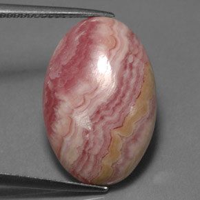 16,89 ctw natürlicher rosafarbener Rhodochrosit, Oval Schliff, Lichtundurchlässig