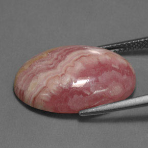 16,89 ctw natürlicher rosafarbener Rhodochrosit, Oval Schliff, Lichtundurchlässig