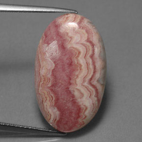 17,68 ctw natürlicher rosafarbener Rhodochrosit, Oval Schliff, Lichtundurchlässig