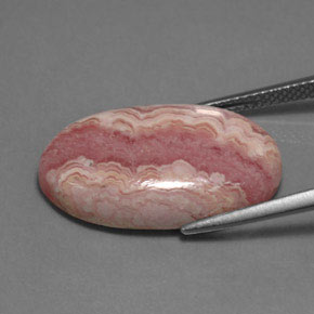 17,68 ctw natürlicher rosafarbener Rhodochrosit, Oval Schliff, Lichtundurchlässig