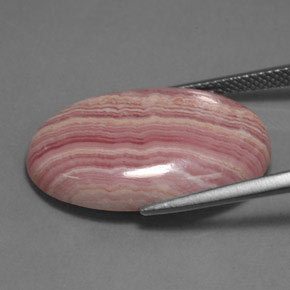 19,97 ctw natürlicher mehrfarbiger Rhodochrosit, Oval Schliff, Lichtundurchlässig