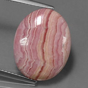 9,95 ctw natürlicher mehrfarbiger Rhodochrosit, Oval Schliff, Lichtundurchlässig