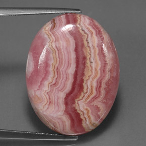 24,57 ctw natürlicher mehrfarbiger Rhodochrosit, Oval Schliff, Lichtundurchlässig