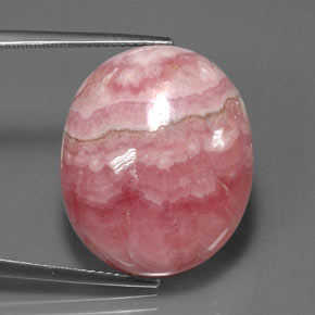 33,77 ctw natürlicher mehrfarbiger Rhodochrosit, Oval Schliff, Lichtundurchlässig