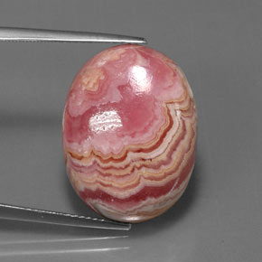 21,53 ctw natürlicher mehrfarbiger Rhodochrosit, Oval Schliff, Lichtundurchlässig