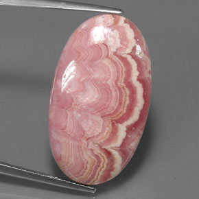 22,52 ctw natürlicher mehrfarbiger Rhodochrosit, Oval Schliff, Lichtundurchlässig