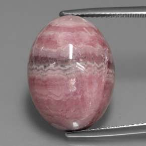 25,74 ctw natürlicher mehrfarbiger Rhodochrosit, Oval Schliff, Lichtundurchlässig