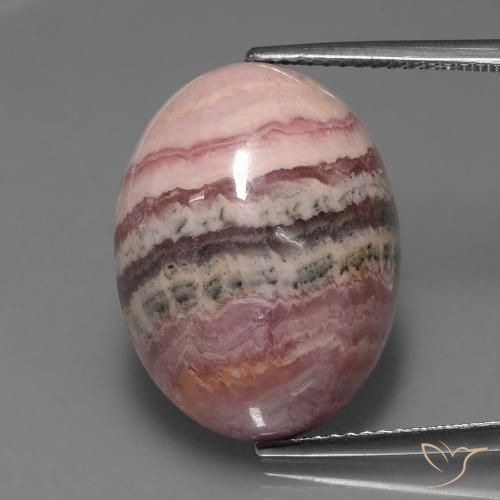 24,26 ctw natürlicher mehrfarbiger Rhodochrosit, Oval Schliff, Lichtundurchlässig