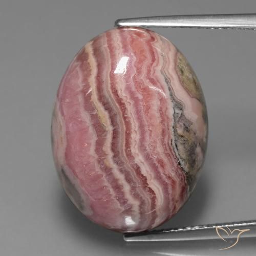 26.49ct Natürlicher Mehrfarbig Rhodochrosit, Oval, Lichtundurchlässig