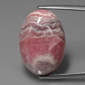 26,95 ctw natürlicher mehrfarbiger Rhodochrosit, Oval Schliff, Lichtundurchlässig