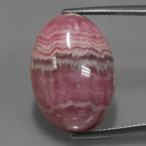 33,91 ctw natürlicher mehrfarbiger Rhodochrosit, Oval Schliff, Lichtundurchlässig