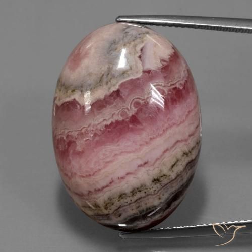 47.80ct Natürlicher Mehrfarbig Rhodochrosit, Oval, Lichtundurchlässig