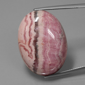 60,57 ctw natürlicher mehrfarbiger Rhodochrosit, Oval Schliff, Lichtundurchlässig