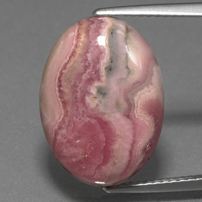 12,51 ctw natürlicher mehrfarbiger Rhodochrosit, Oval Schliff, Lichtundurchlässig