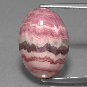 14,59 ctw natürlicher mehrfarbiger Rhodochrosit, Oval Schliff, Lichtundurchlässig