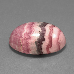 14,59 ctw natürlicher mehrfarbiger Rhodochrosit, Oval Schliff, Lichtundurchlässig