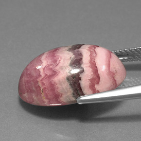 14,59 ctw natürlicher mehrfarbiger Rhodochrosit, Oval Schliff, Lichtundurchlässig