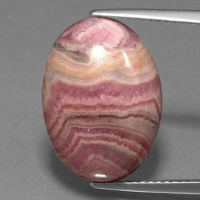 14,81 ctw natürlicher mehrfarbiger Rhodochrosit, Oval Schliff, Lichtundurchlässig