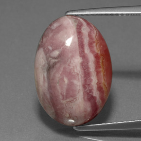 14,97 ctw natürlicher mehrfarbiger Rhodochrosit, Oval Schliff, Lichtundurchlässig