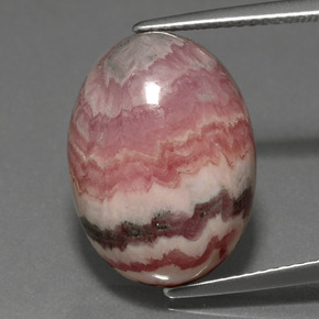 15,70 ctw natürlicher mehrfarbiger Rhodochrosit, Oval Schliff, Lichtundurchlässig