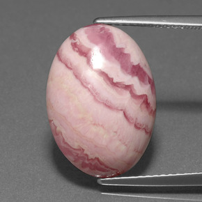 11,83 ctw natürlicher mehrfarbiger Rhodochrosit, Oval Schliff, Lichtundurchlässig