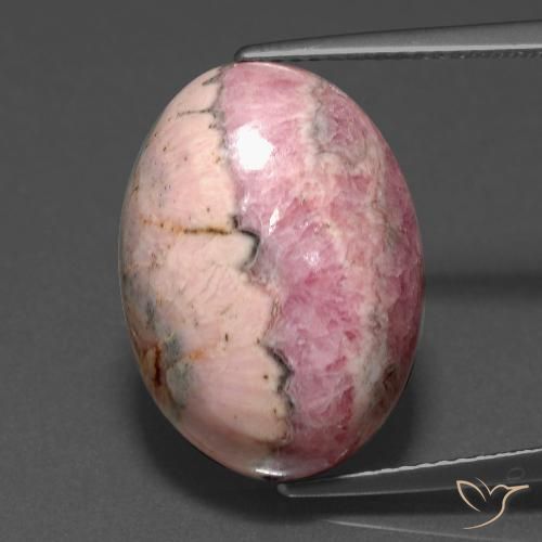 18.15ct Natürlicher Mehrfarbig Rhodochrosit, Oval, Lichtundurchlässig