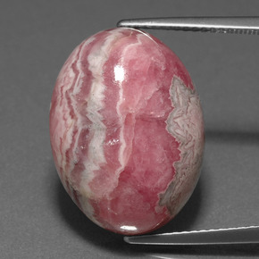 23,84 ctw natürlicher mehrfarbiger Rhodochrosit, Oval Schliff, Lichtundurchlässig