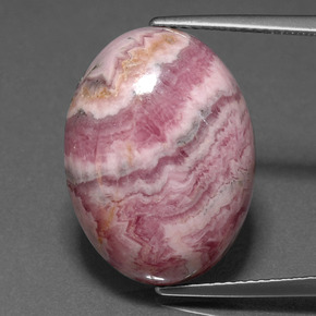 20,81 ctw natürlicher mehrfarbiger Rhodochrosit, Oval Schliff, Lichtundurchlässig