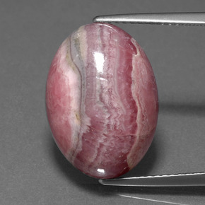 14,24 ctw natürlicher mehrfarbiger Rhodochrosit, Oval Schliff, Lichtundurchlässig