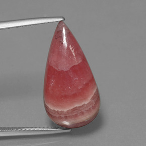 14,09 ctw natürlicher mehrfarbiger Rhodochrosit, Birnenform, Lichtundurchlässig