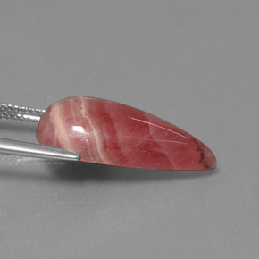 14,09 ctw natürlicher mehrfarbiger Rhodochrosit, Birnenform, Lichtundurchlässig