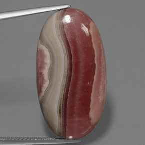 30,73 ctw natürlicher mehrfarbiger Rhodochrosit, Oval Schliff, Lichtundurchlässig