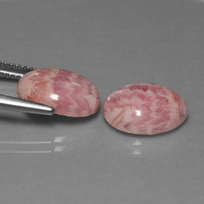 9.93 ct natürliche Mehrfarbig Rhodochrosit-Edelsteine, Oval Schliff, Lichtundurchlässig