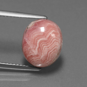 6,39 ctw natürlicher mehrfarbiger Rhodochrosit, Oval Schliff, Lichtundurchlässig