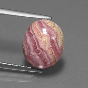 6,42 ctw natürlicher mehrfarbiger Rhodochrosit, Oval Schliff, Lichtundurchlässig