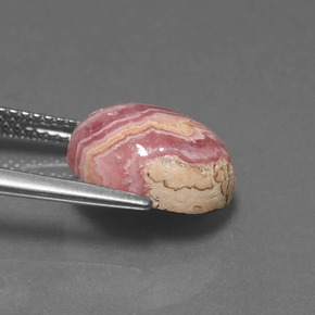 6,42 ctw natürlicher mehrfarbiger Rhodochrosit, Oval Schliff, Lichtundurchlässig